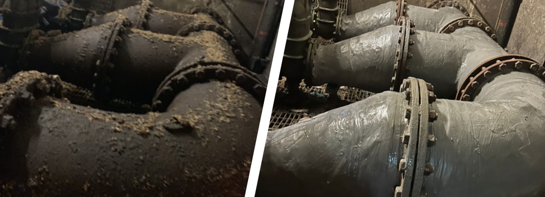 Corrosion protection measures made to a ductile pipe system in an underground pumping station operated by a UK water company