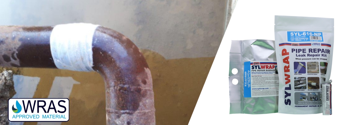 The SylWrap Standard Pipe Repair Kit fixes leaking pipes of all types and materials inside 30 minutes where pressure can be turned off