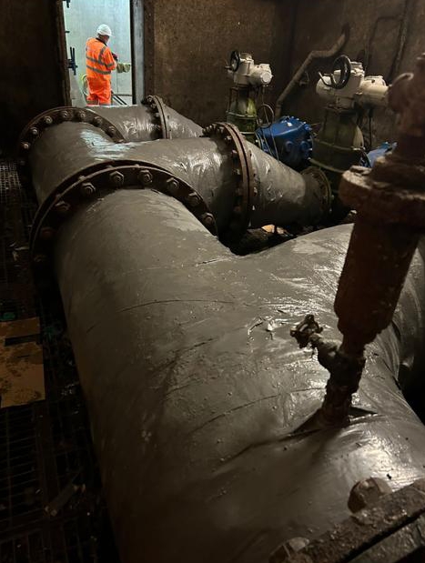 SylWrap Bandage used as part of a corrosion protection application in a pumping station operated by a UK water company