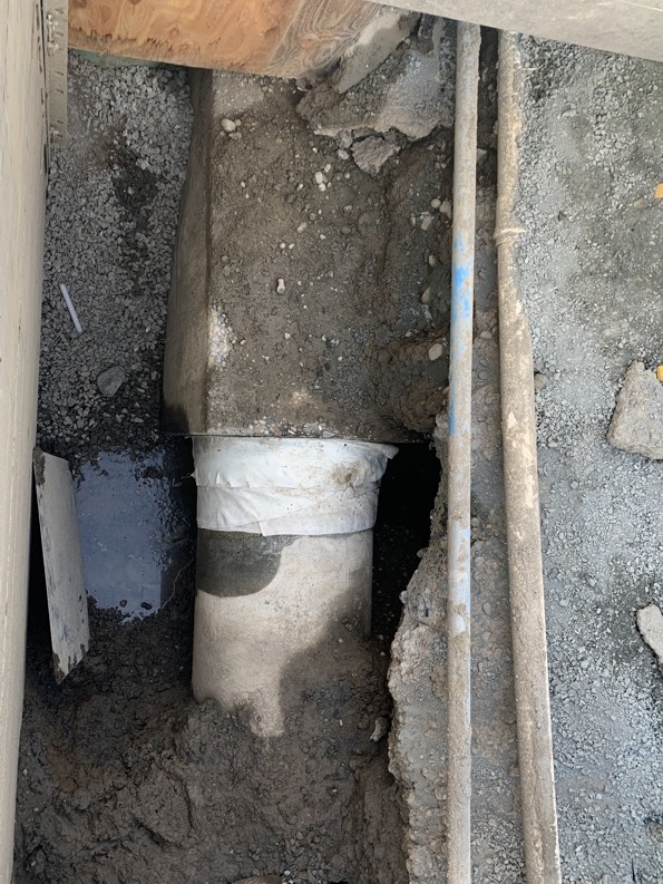 SylWrap Pipe Repair Bandage applied to a concrete water main break in Canada