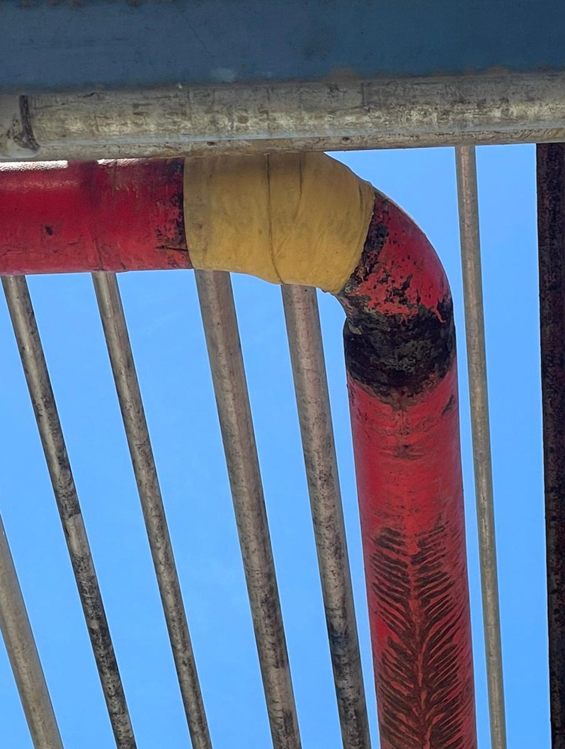 Elbow joint repair with a SylWrap Pipe Repair Contractor Case at a sugar mill in Costa Rica