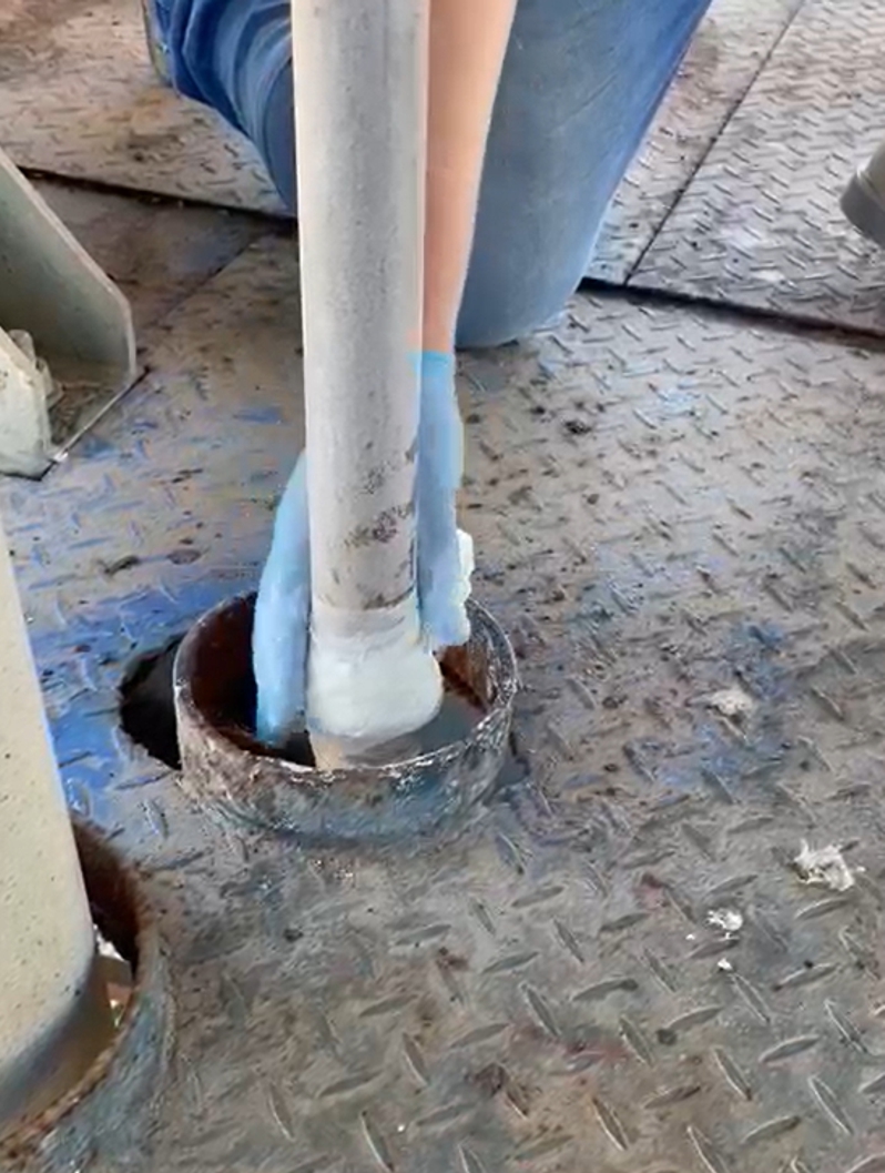 SylWrap Pipe Repair Bandage used to seal a leaking alcohol line at a sugar mill in Costa Rica