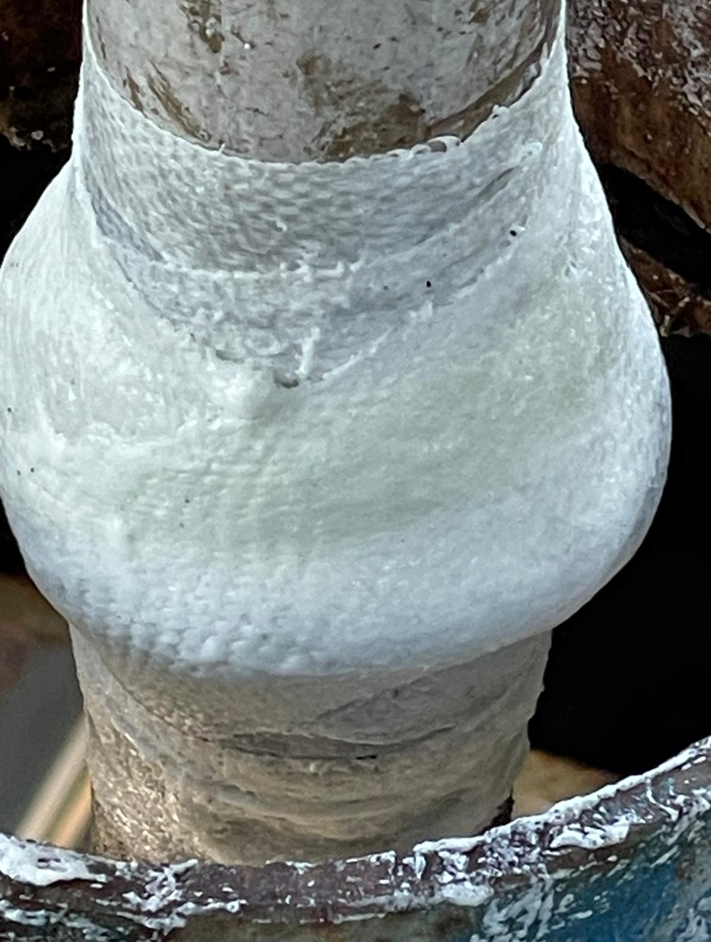 Close up of SylWrap Pipe Repair Bandage used in a sugar mill in Costa Rica