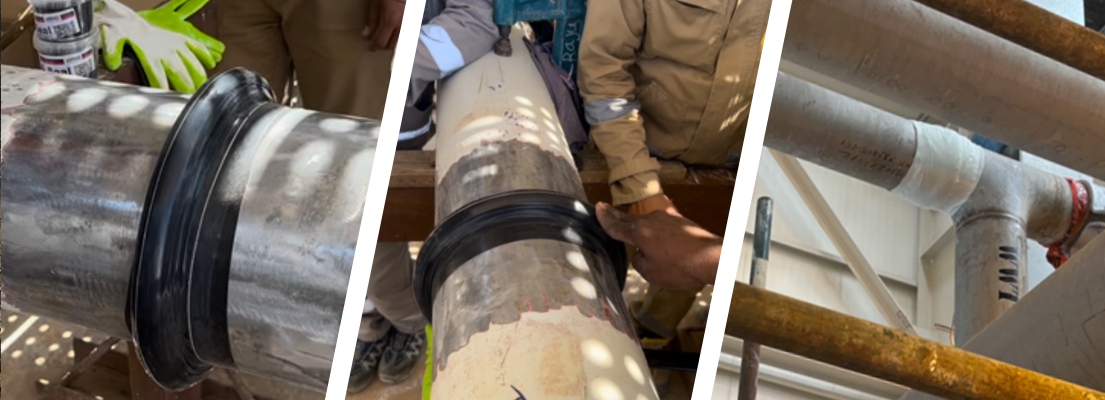 A major pipe repair programme devised by Sylmasta seals live leaks in a water cooling system at an oil refinery caused by by mircobially induced corrosion