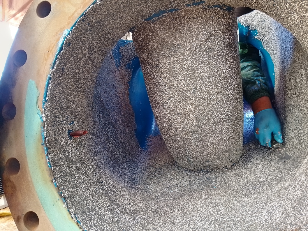 WearShield Epoxy Paste creates a 30mm thick alumina-reinforced shell during the repair of pump housing at a copper mine