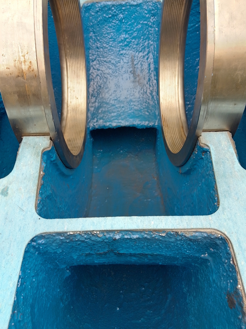 Ceramic Brushable Epoxy Coating provides an ultra-smooth, low friction finish during the repair of pump housing at a copper mine