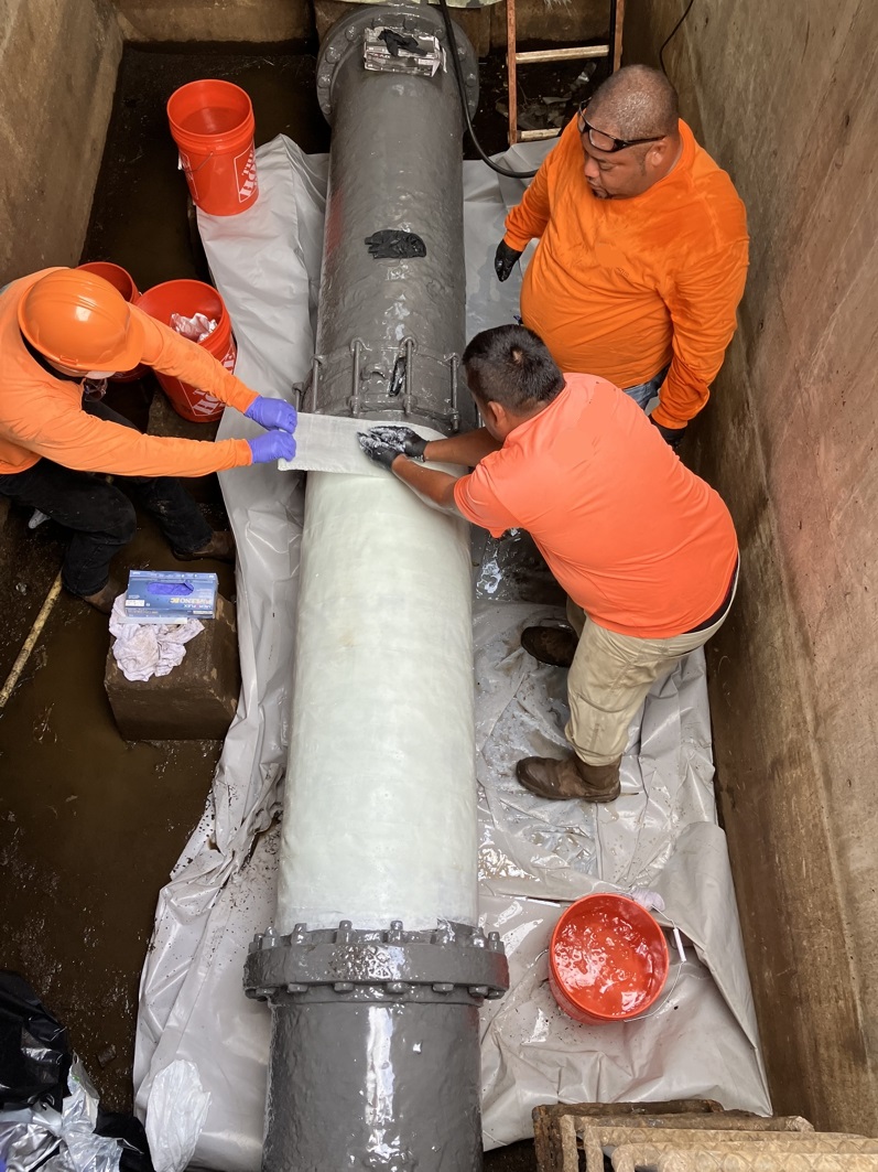 SylWrap HD Pipe Repair Bandage is easy to apply when refurbishing corrode pipe or sewer main