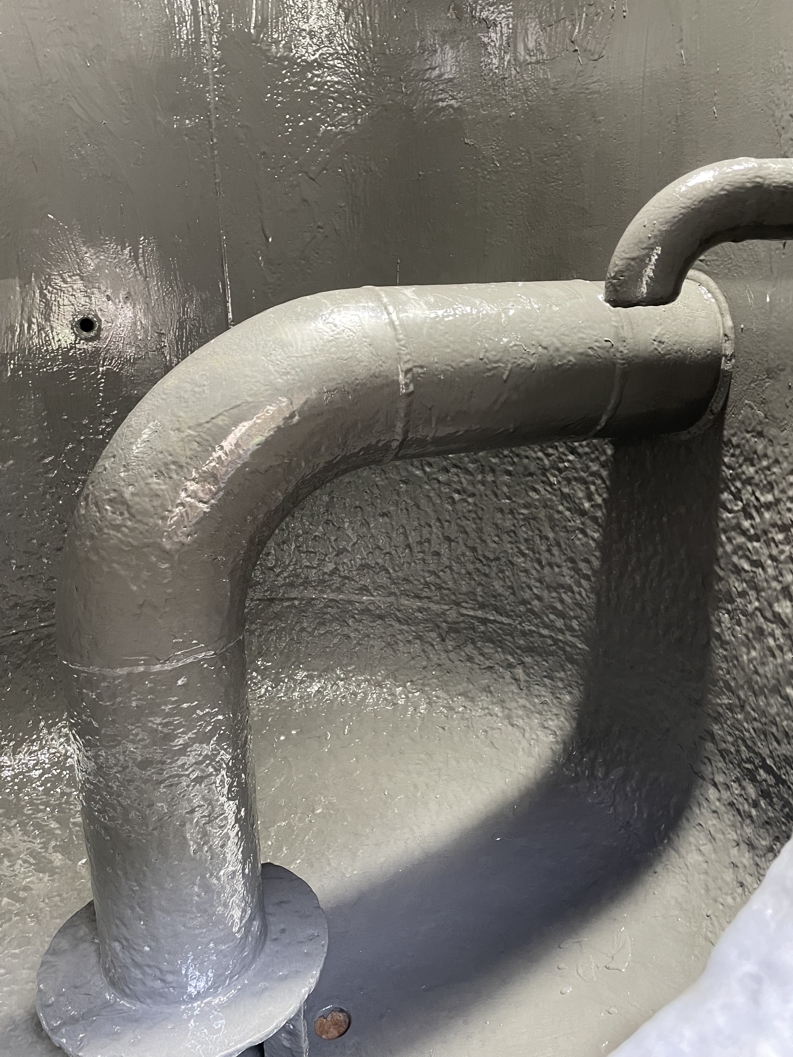 Tubes inside a heat exchanger water box are given protection against corrosion by Liquid Metal Epoxy Coating