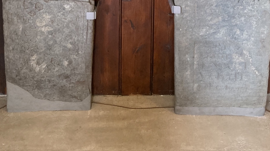 Sylmasta AB Original Epoxy Putty applied to repair a missing section at the base of two burial stones