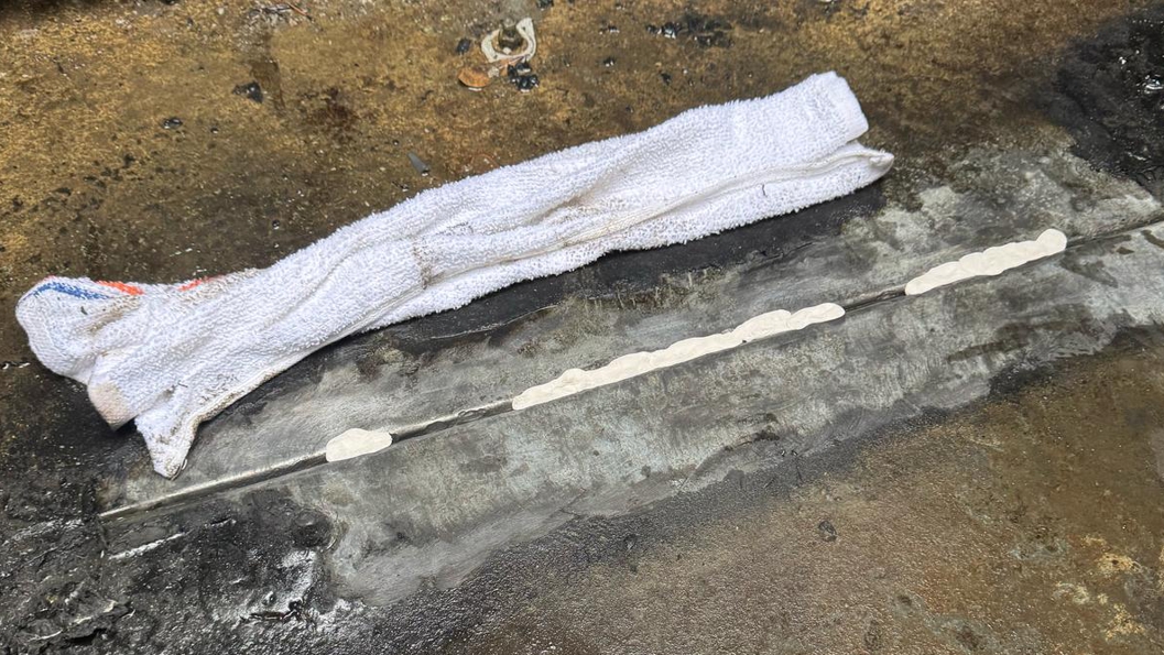 Superfast Aqua PW Epoxy Putty used to repair a long crack and surface damage inside a HVAC cooling tower in the USA