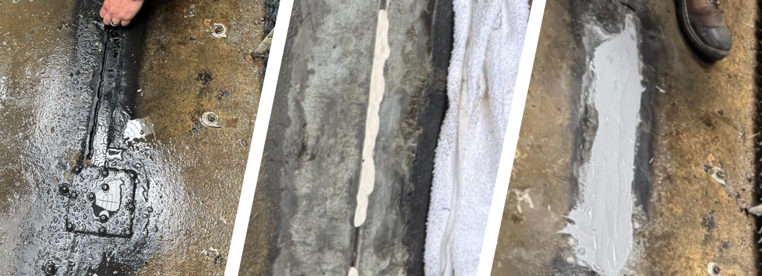 Epoxy putty and epoxy paste are used to repair a leaking HVAC cooling tower in the USA