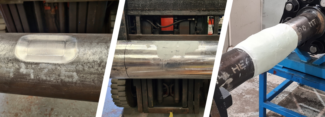 A composite pipe repair using Industrial Metal Epoxy Paste and SylWrap HD Pipe Repair Bandage meets PCC-2 composite repair qualification