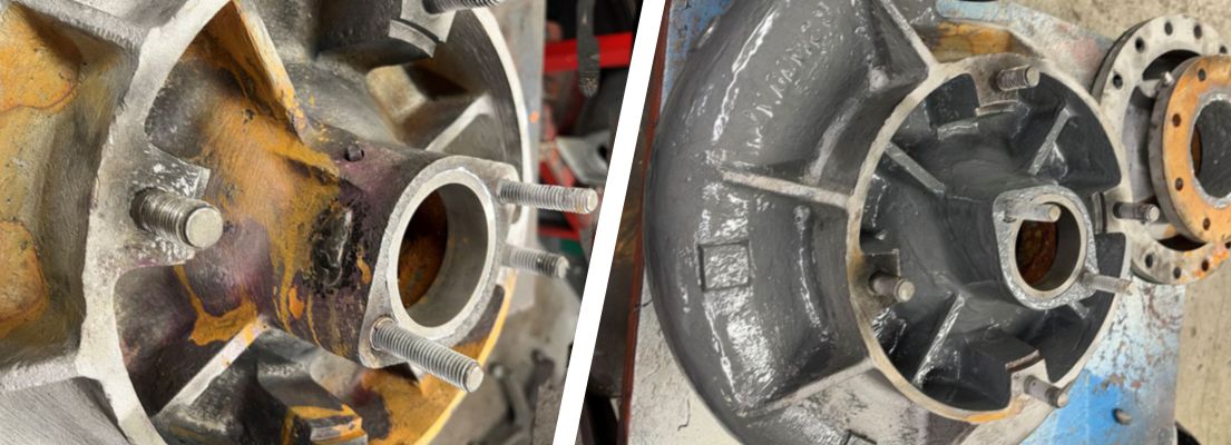 Corroded Worthington-Simpson pump undergoes repair and refurbishment using Liquid Metal Epoxy Coating
