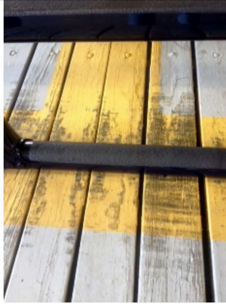 Helicopter skids are provided with a permanent anti slip surface to protect workers standing on the legs of the helicopter