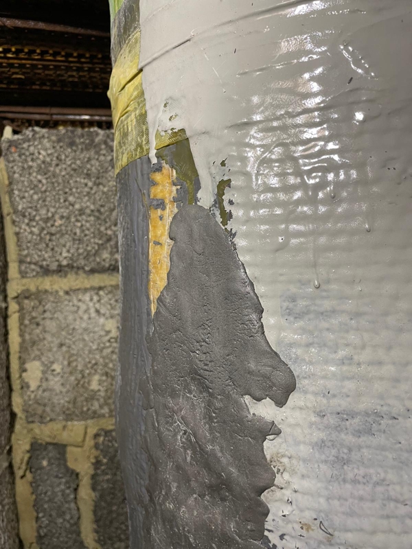 Superfast Steel Epoxy Putty used to seal a hole as part of the repair of a pipe in a hospital air conditioning unit