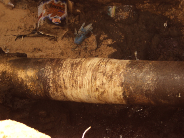 SylWrap HD Pipe Repair Bandage applied to an underground oil line in Libya as part of a repair