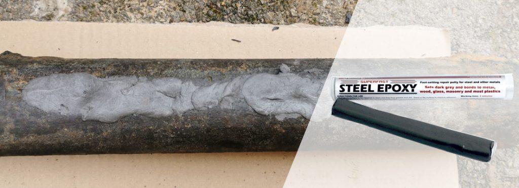 Superfast Steel is a WRAS approved epoxy putty used for leak sealing in pipe repair applications