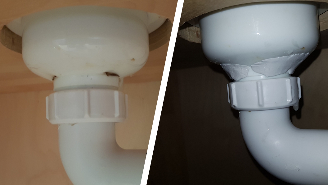 Bathroom Sink PVC Plastic Drain Pipe Leak Repair