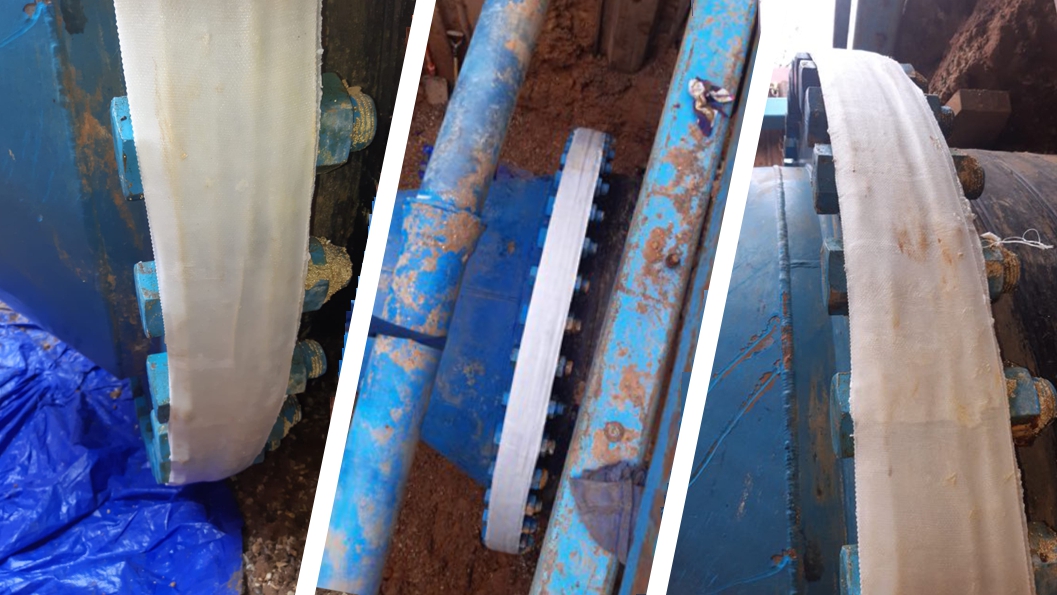SylWrap HD is used to prevent tree root ingress into a pipe at a wastewater treatment plant