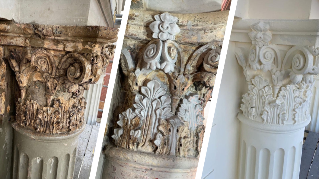 Limestone Shell Column Repair Concrete Composite Order Column Capital Repair | Sylmasta Australia