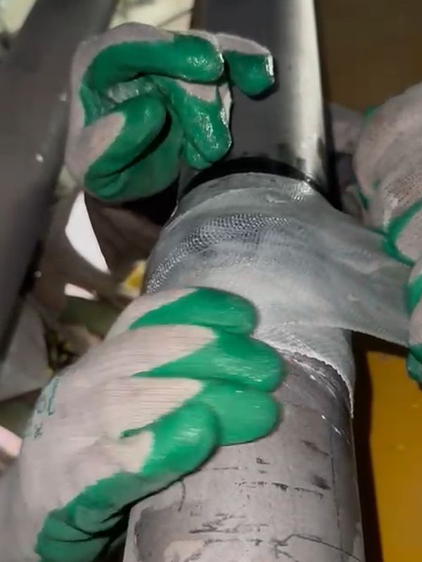 SylWrap HD Pipe Repair Bandage being applied to a leaking methanol pipe at a chemical plant in Saudi Arabia