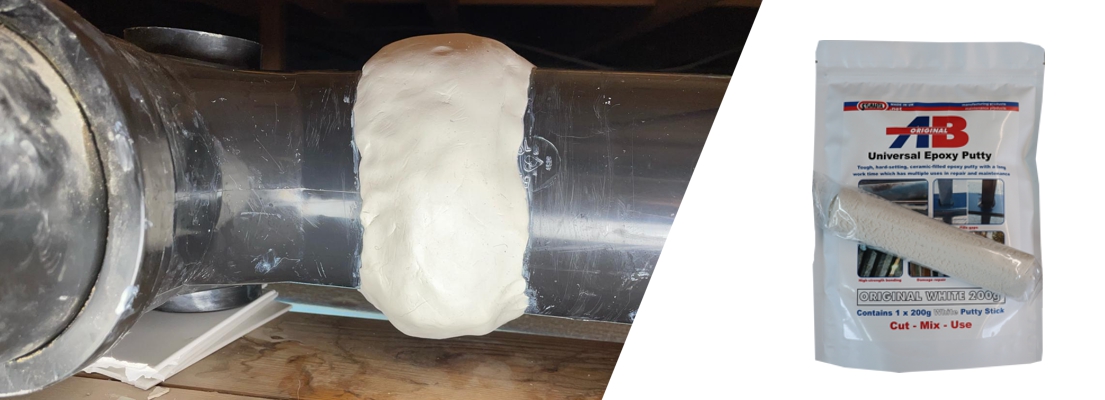 Sylmasta AB Original Epoxy Putty Stick is a ceramic filled epoxy putty in a 200g stick with a long work time