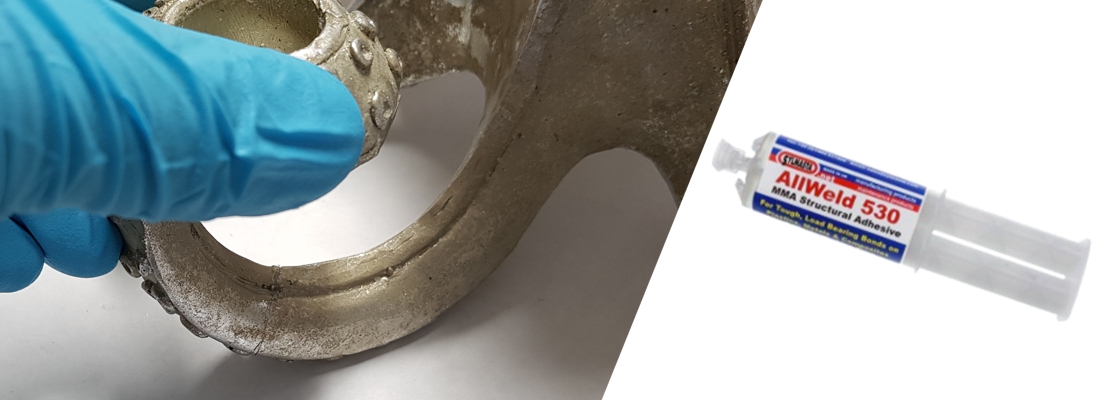 AllWeld 530 is a methacrylate adhesive for high strength load bearing bonds to engineered plastic, exotic metals and advanced composites