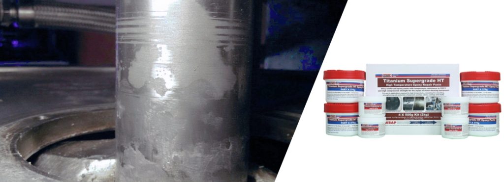 Titanium Supergrade High Temperature Epoxy Paste repairs and rebuilds machinery exposed to extreme temperatures and stress