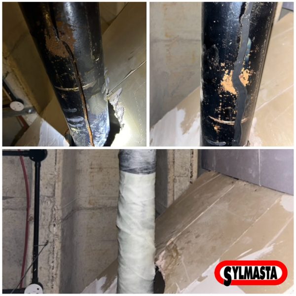 Hospital Cracked Cast Iron Downpipe Before After 800x800 Sylmasta